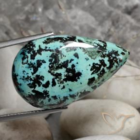 Crisocolla Multicolore naturale da 31.51 ct, Forma a pera, Opaco
