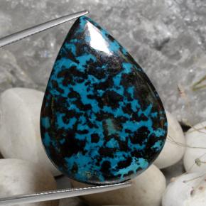 Crisocolla naturale multicolore da 53,42 ct, taglio a pera, opaco