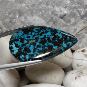 Crisocolla naturale multicolore da 53,42 ct, taglio a pera, opaco