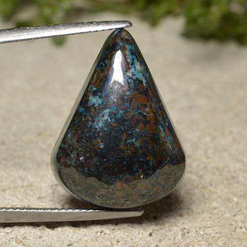 Crisocolla Multicolore naturale da 27.27 ct, Forma a pera, Opaco