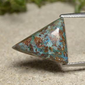 Crisocolla Multicolore naturale da 12.09 ct, Taglio trillion, Opaco