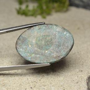 Crisocolla multicolore naturale da 30,82 ct, taglio ovale, opaco