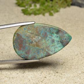 Crisocolla Multicolore naturale da 21.16 ct, Forma a pera, Opaco
