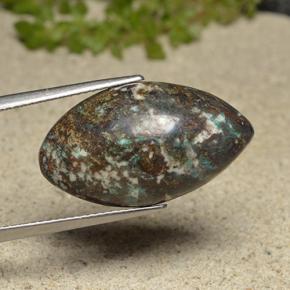 Crisocolla Multicolore naturale da 15.73 ct, Taglio marquise, Opaco