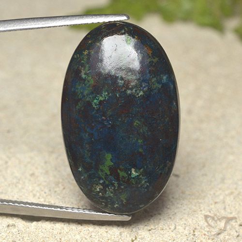 30.93ct Naturale Multicolore Crisocolla, Ovale, Opaco