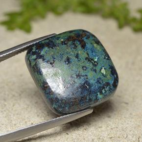 Crisocolla naturale multicolore da 23,94 ct, taglio a cuscino, opaco