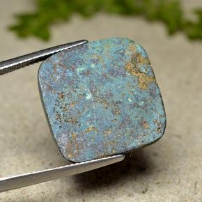 Crisocolla naturale multicolore da 23,94 ct, taglio a cuscino, opaco
