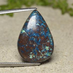 Crisocolla naturale multicolore da 16,42 ct, taglio a pera, opaco