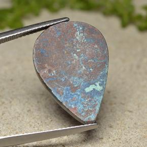 Crisocolla naturale multicolore da 16,42 ct, taglio a pera, opaco