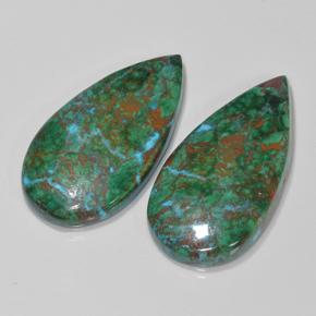 Crisocolla naturale multicolore da 25,04 ct, taglio a pera, opaco