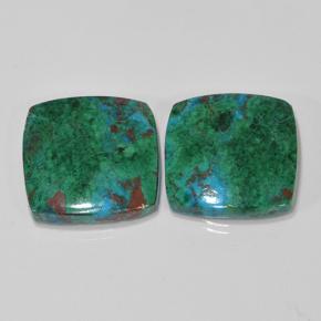 Crisocolla naturale multicolore da 17,54 ct, taglio a cuscino, opaco