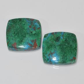 Crisocolla naturale multicolore da 17,54 ct, taglio a cuscino, opaco