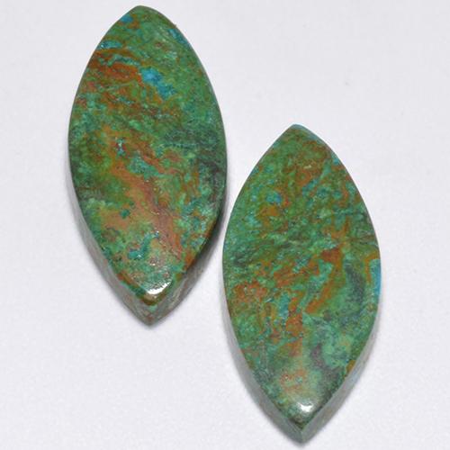 Crisocolla naturale multicolore da 8,61 ct, marchesa, opaco