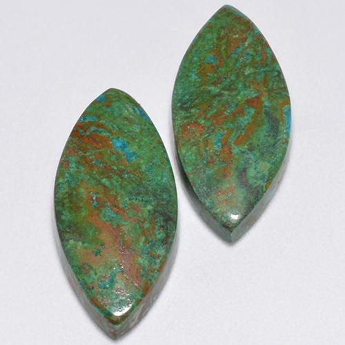 Crisocolla naturale multicolore da 8,61 ct, marchesa, opaco