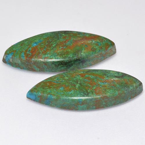 Crisocolla naturale multicolore da 8,61 ct, marchesa, opaco