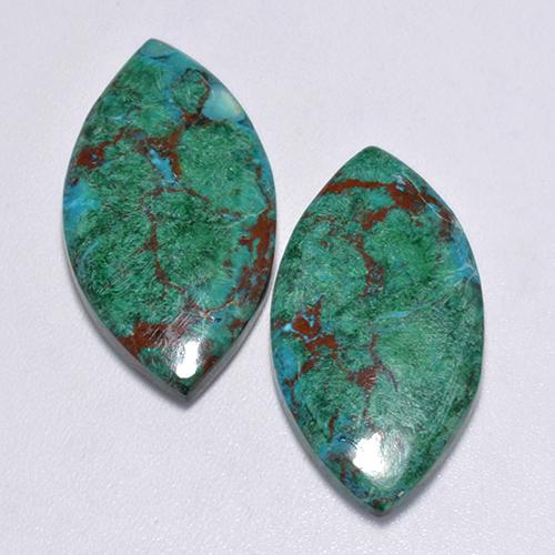 Gemme di Crisocolla Multicolore naturale da 17.55 ct, Taglio marquise, Opaco