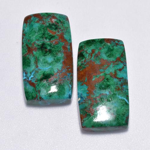 Crisocolla naturale multicolore da 14,61 ct, taglio a cuscino, opaco