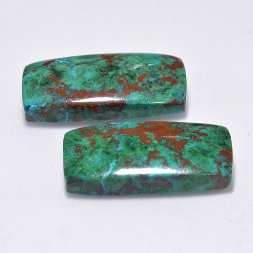 Crisocolla naturale multicolore da 14,61 ct, taglio a cuscino, opaco