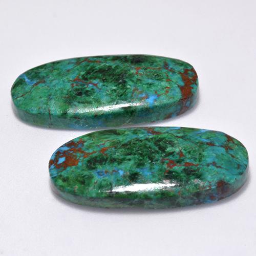 Crisocolla naturale multicolore da 25,92 ct, taglio ovale, opaco