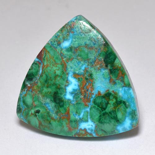 Crisocolla naturale multicolore da 6,62 ct, trillion, opaco