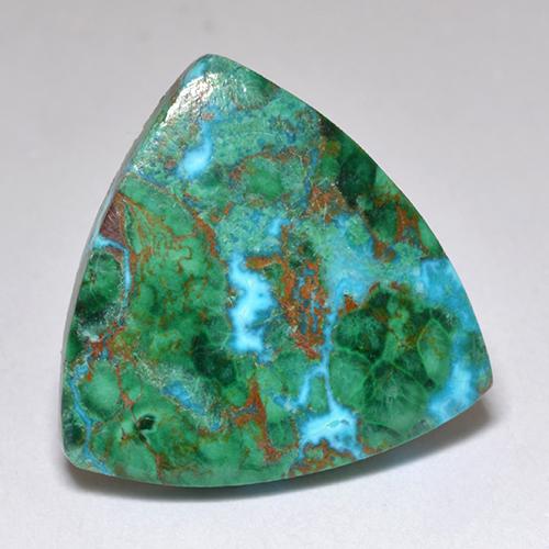 Crisocolla naturale multicolore da 6,62 ct, trillion, opaco