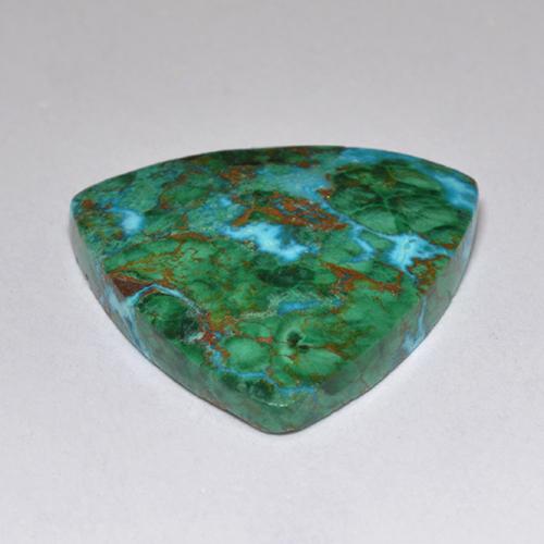 Crisocolla naturale multicolore da 6,62 ct, trillion, opaco