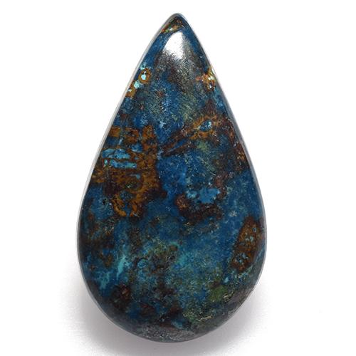 Crisocolla naturale multicolore da 16,67 ct, taglio a pera, opaco