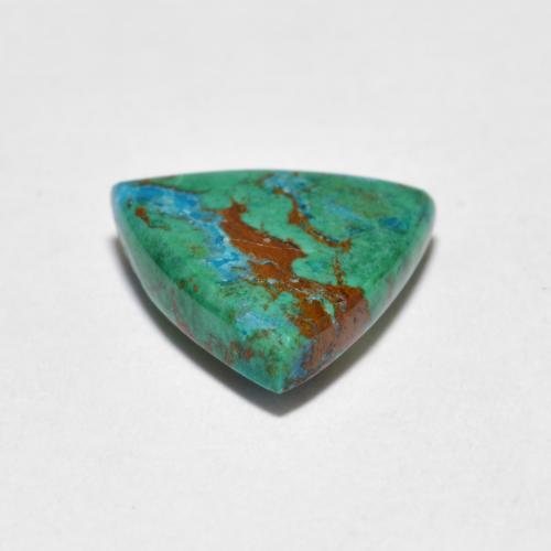 Crisocolla naturale multicolore da 2,07 ct, trillion, opaco