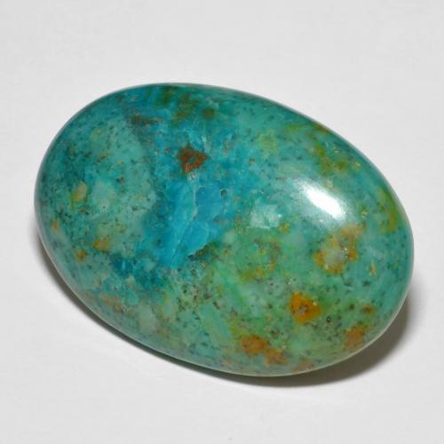 Crisocolla naturale multicolore da 16,82 ct, taglio ovale, opaco