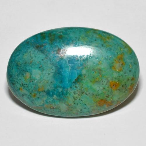 Crisocolla naturale multicolore da 16,82 ct, taglio ovale, opaco