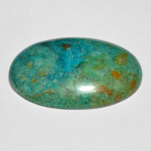 Crisocolla naturale multicolore da 16,82 ct, taglio ovale, opaco