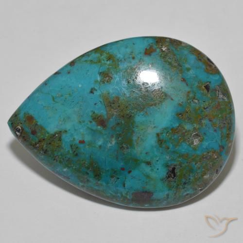 51.51ct Naturale Multicolore Crisocolla, Forma a pera, Opaco