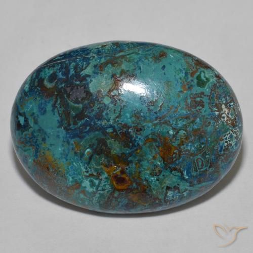 31.10ct Naturale Multicolore Crisocolla, Ovale, Opaco