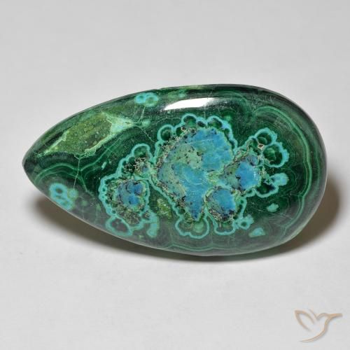 48.69ct Naturale Multicolore Crisocolla, Forma a pera, Opaco