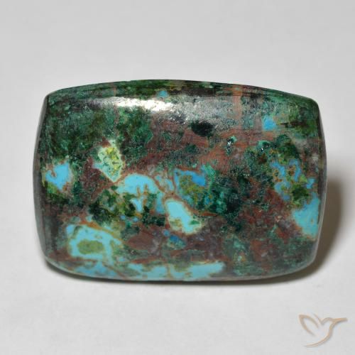 28.15ct Naturale Multicolore Crisocolla, Cuscino, Opaco