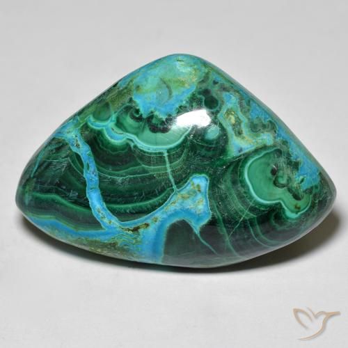 46.53ct Naturale Multicolore Crisocolla, Taglio a fantasia, Opaco