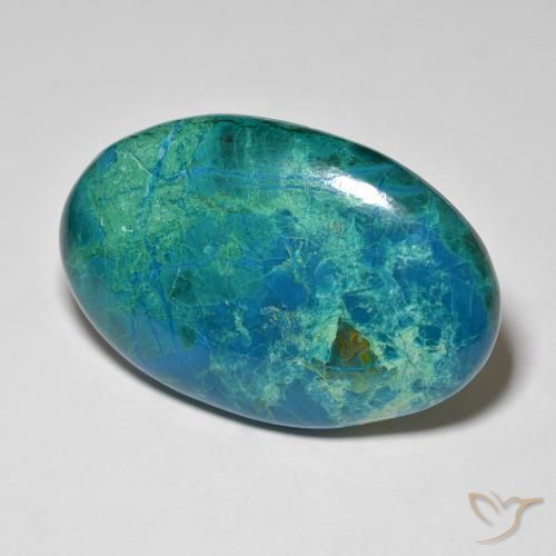 50.62ct Naturale Multicolore Crisocolla, Ovale, Opaco