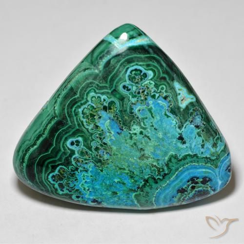 77.47ct Naturale Multicolore Crisocolla, Taglio trillion, Opaco