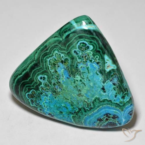 Crisocolla Multicolore naturale da 77.47 ct, Taglio trillion, Opaco