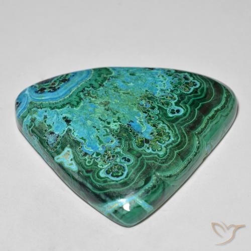 Crisocolla Multicolore naturale da 77.47 ct, Taglio trillion, Opaco