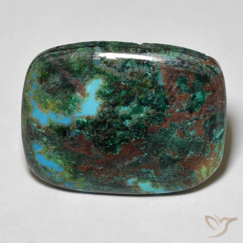 17.54ct Naturale Multicolore Crisocolla, Cuscino, Opaco