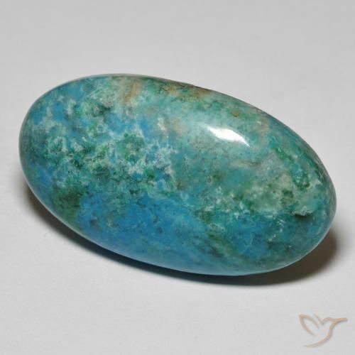 33.90ct Naturale Blu verdastro medio Crisocolla, Ovale, Opaco