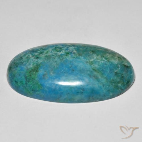 Crisocolla Blu verdastro medio naturale da 33.90 ct, Ovale, Opaco