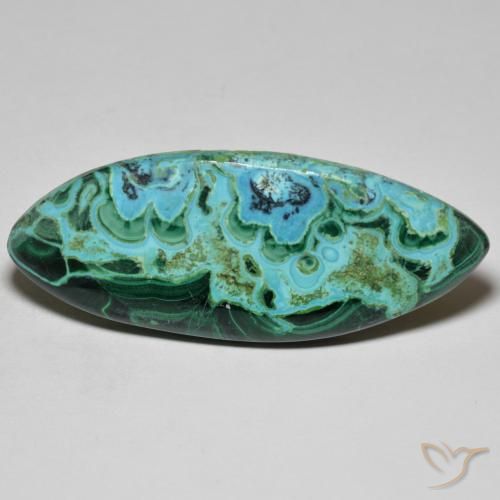 28.42ct Naturale Multicolore Crisocolla, Taglio marquise, Opaco