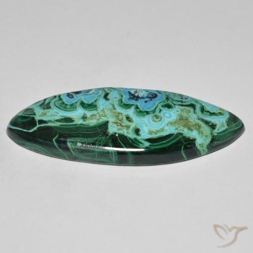 Crisocolla Multicolore naturale da 28.42 ct, Taglio marquise, Opaco