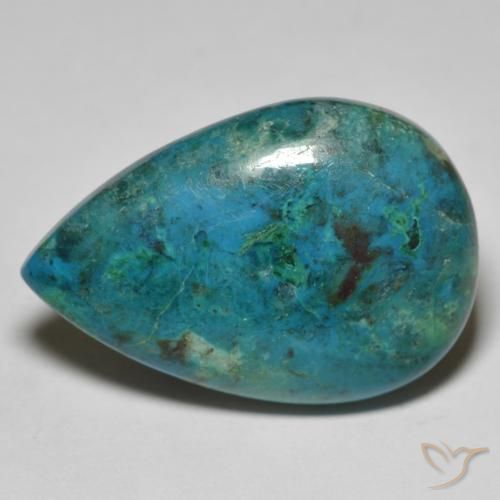 23.18ct Naturale Multicolore Crisocolla, Forma a pera, Opaco
