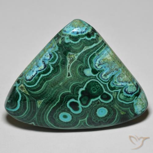 65.52ct Naturale Multicolore Crisocolla, Taglio trillion, Opaco