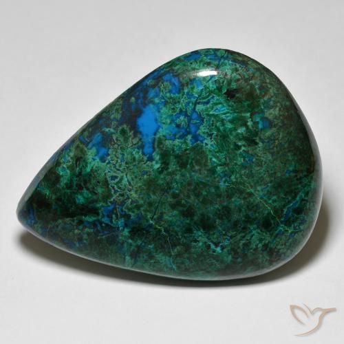 57.20ct Naturale Multicolore Crisocolla, Forma a pera, Opaco
