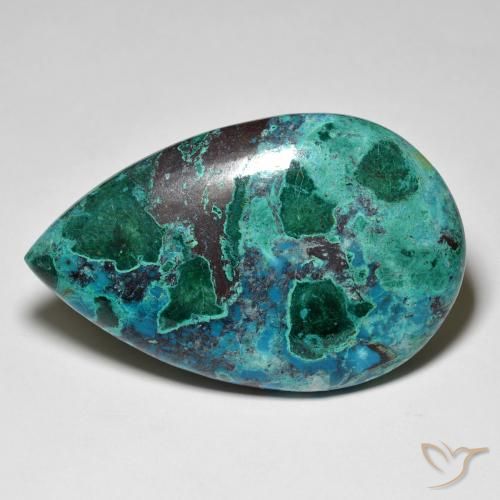 Crisocolla naturale multicolore da 58,15 ct, taglio a pera, opaco