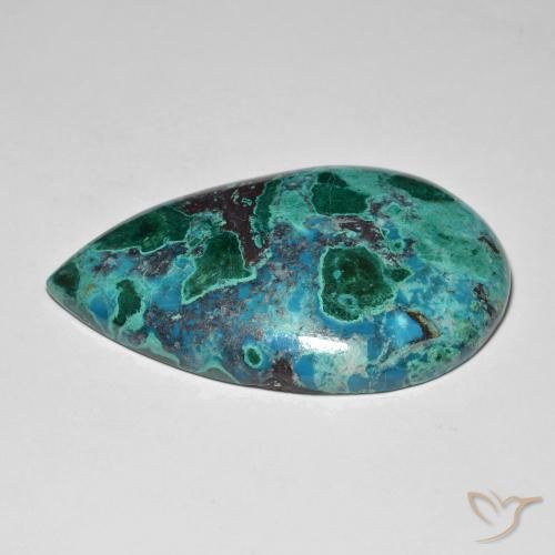 Crisocolla naturale multicolore da 58,15 ct, taglio a pera, opaco